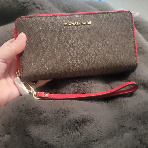 Michael Kors Brown and Red Wallet - Picture 1 of 16